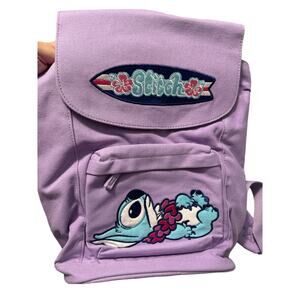 Disney Parks Lilo & Stitch Embroidered Purple Backpack New 2024